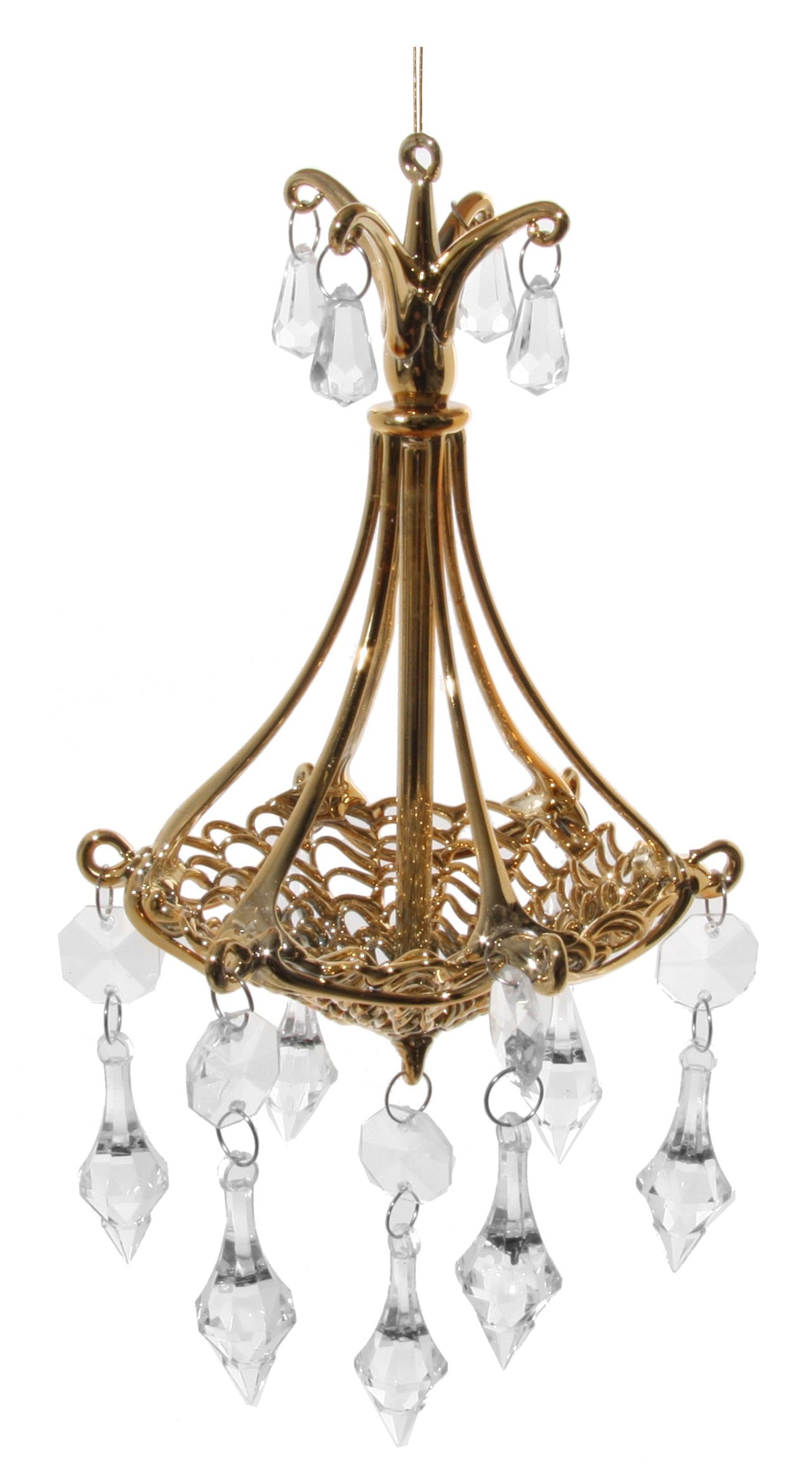 Ornament Candelabru de sticlă cărămiziu 21 cm