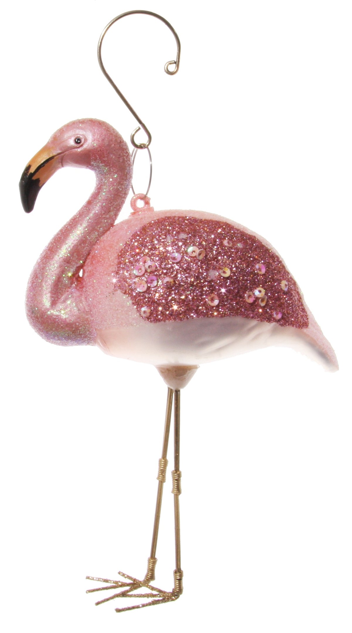 Ornament Flamingo roz de sticlă 15 cm