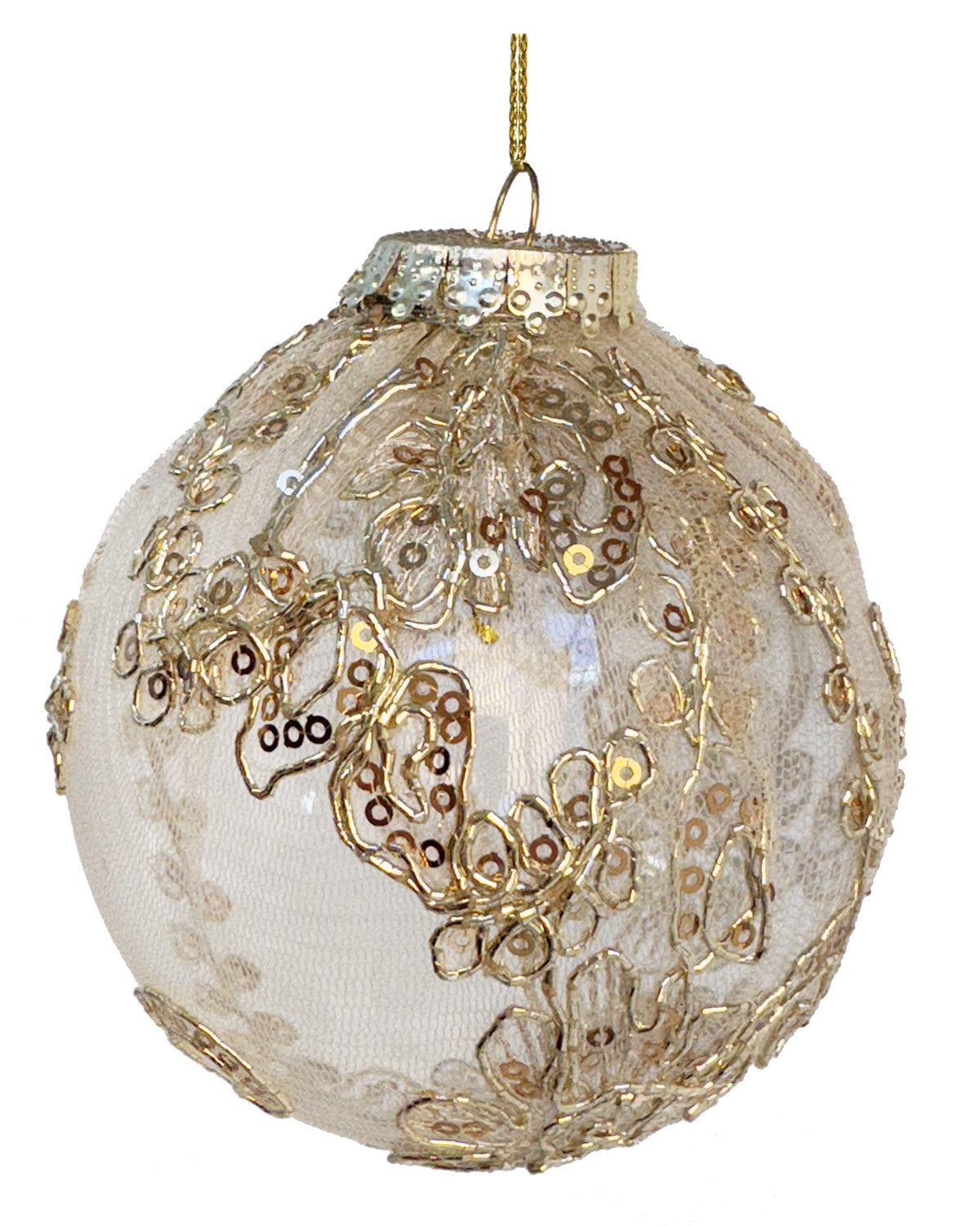 Glob Lace cu flori din paiete