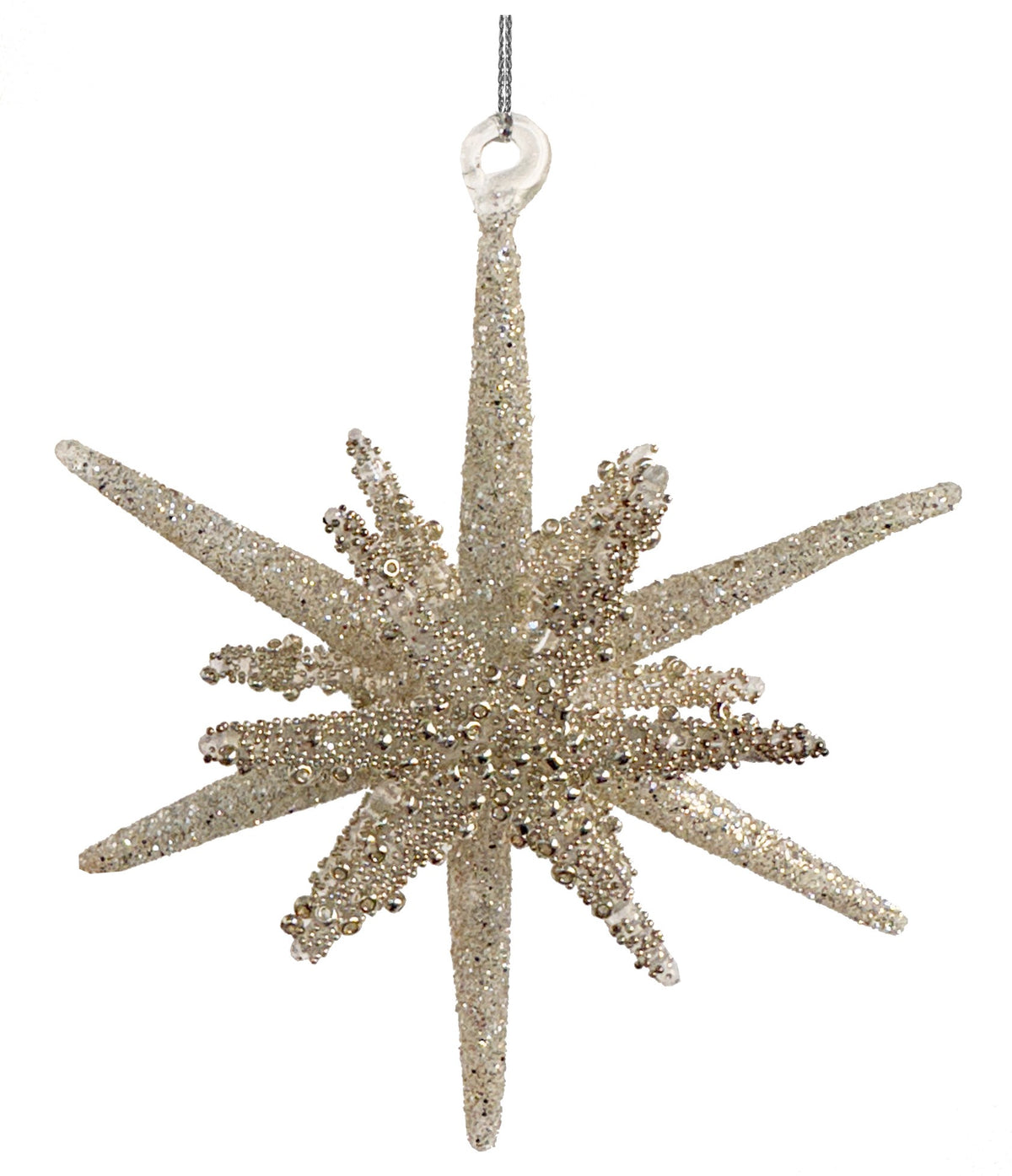 Ornament Luceafărul din sticlă șampanie 10,5 cm