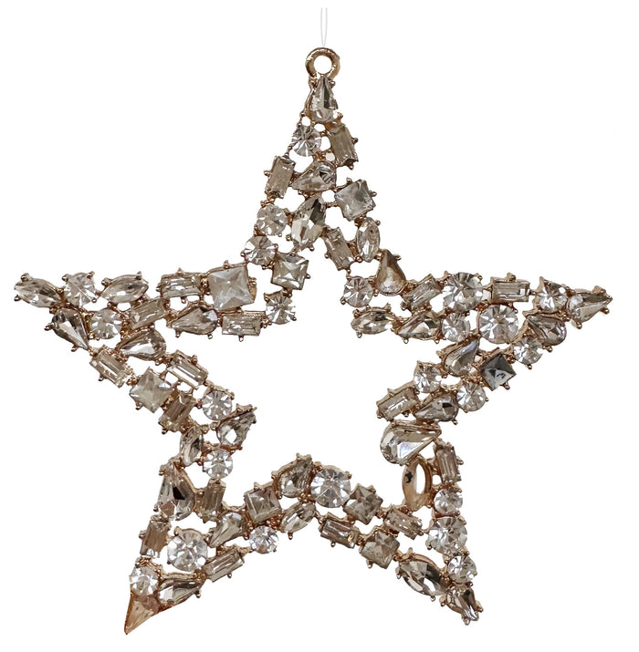 Ornament Stea Diamond șampanie 8cm