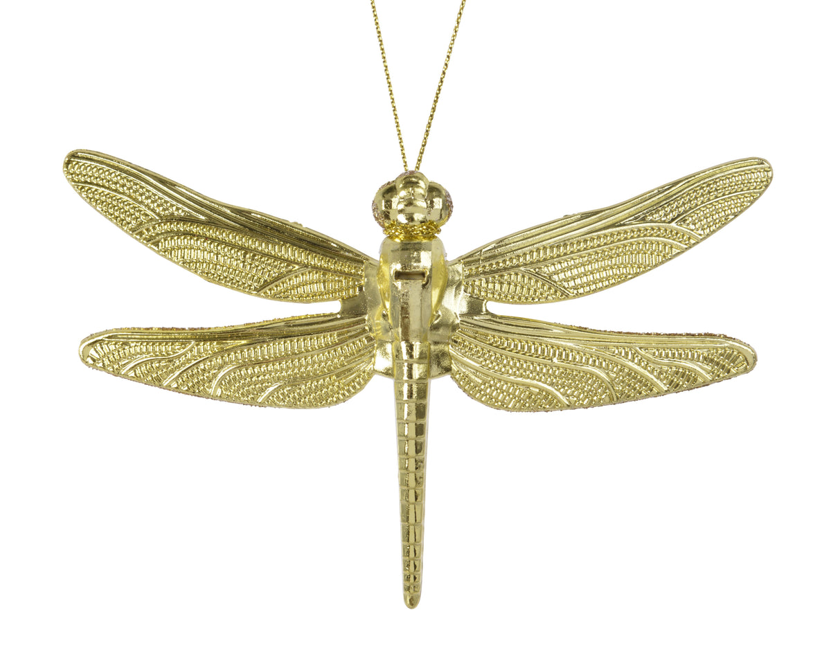 Ornament Dragonfly auriu metalic 13,5cm