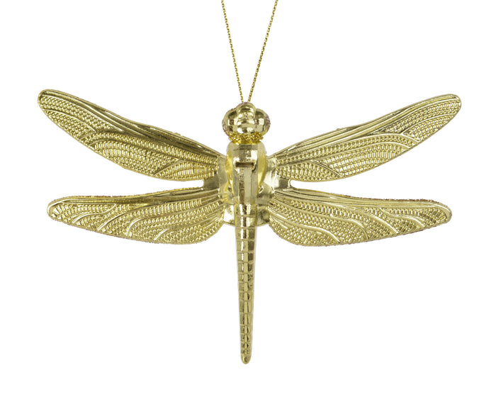 Ornament Dragonfly auriu metalic 13,5cm