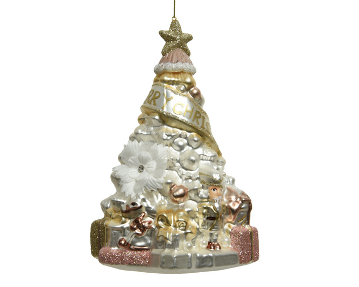 Ornament 'Merry Christmas' Tree 16,5cm