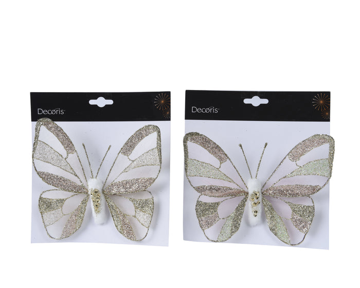 Set 2 ornamente fluturaș 17cm
