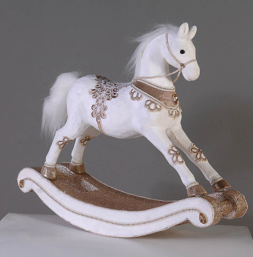 Decorațiune Căluț alb 58cm