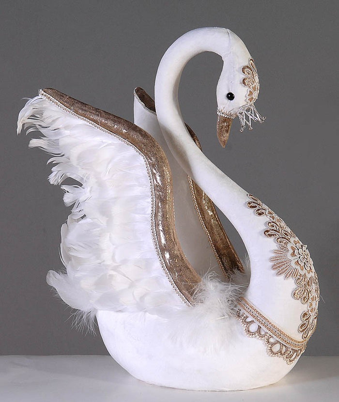 Decorațiune Lebădă Odette albă 62cm