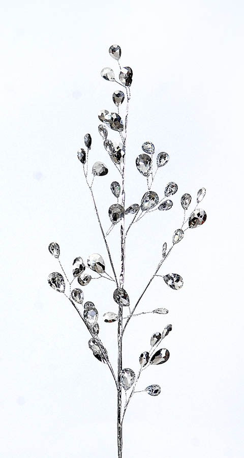 Crenguță Crystal Stone argintie 70cm