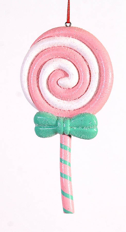 Ornament Candy roz/alb 15cm