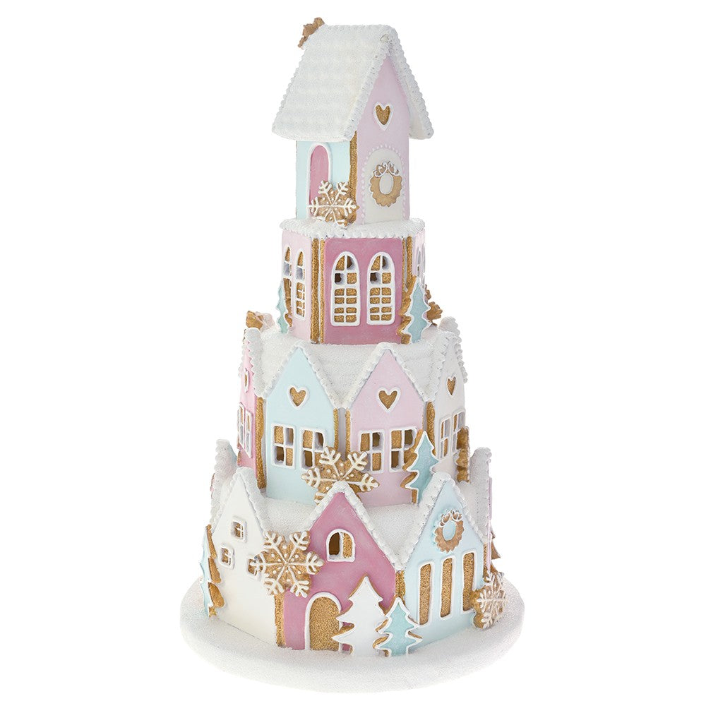 Căsuță Gingerbread roz 25X25X41CM