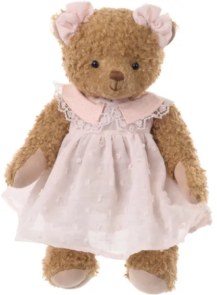 Ursuleț de pluș 'Alice' 30cm cu rochiță roz