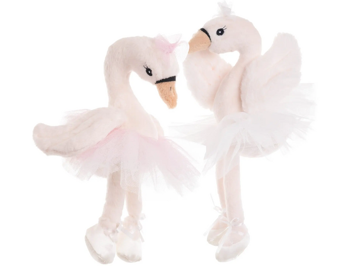 Set 2 lebede din pluș 'White Odette' 25cm
